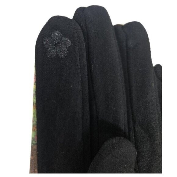 Women's Fleece Gloves, Vincent Van Gogh's "The Mulberry Tree" Print, 9" Long - Picture 3 of 5